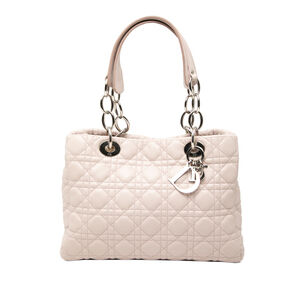 Pre-Loved Dior Medium Lambskin Cannage Lady Dior Soft Shopping Tote